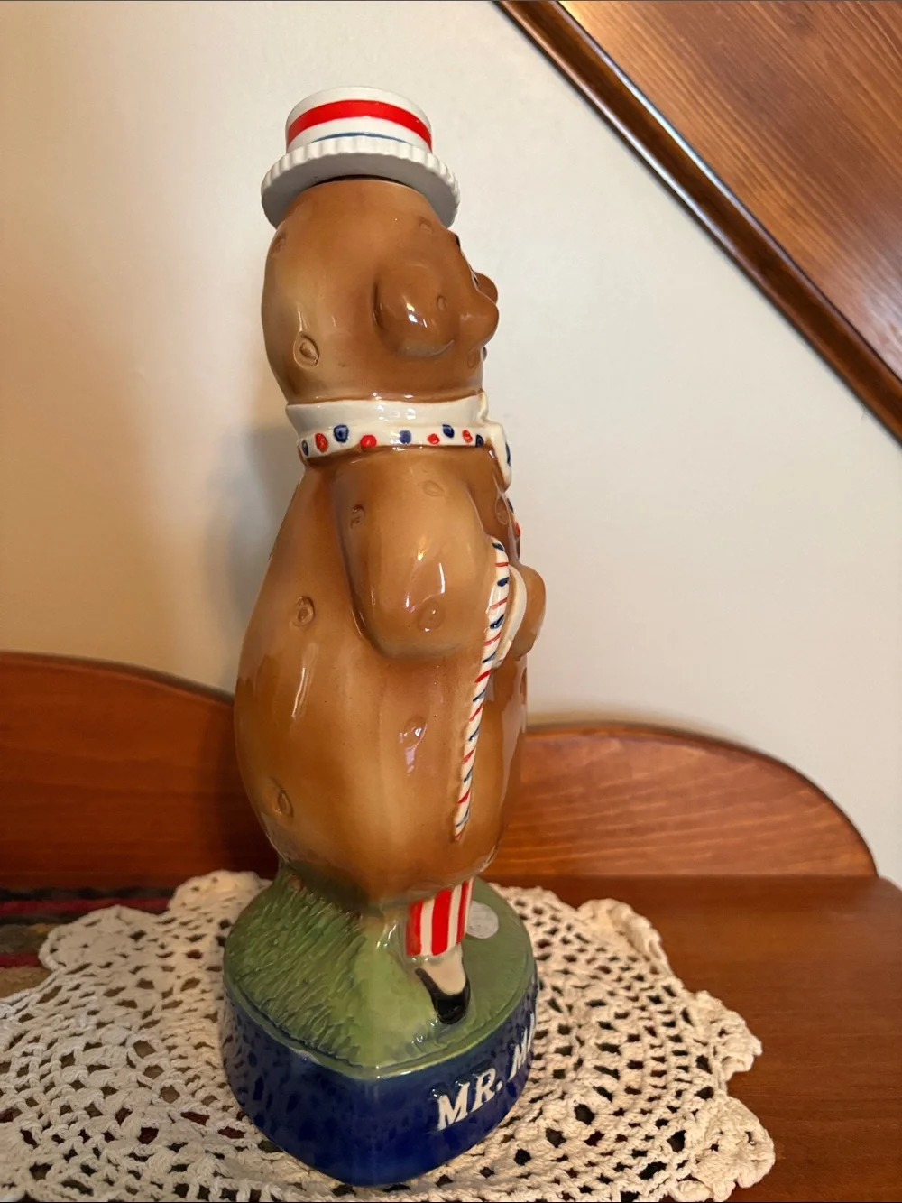 1973 Ezra Brooks Kentucky Straight Bourbon Whiskey Mr. Maine Potato Bottle Decan